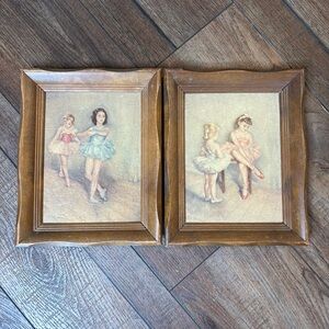 Vintage 1950’s Mid Century Framed Prints Of Ballerinas